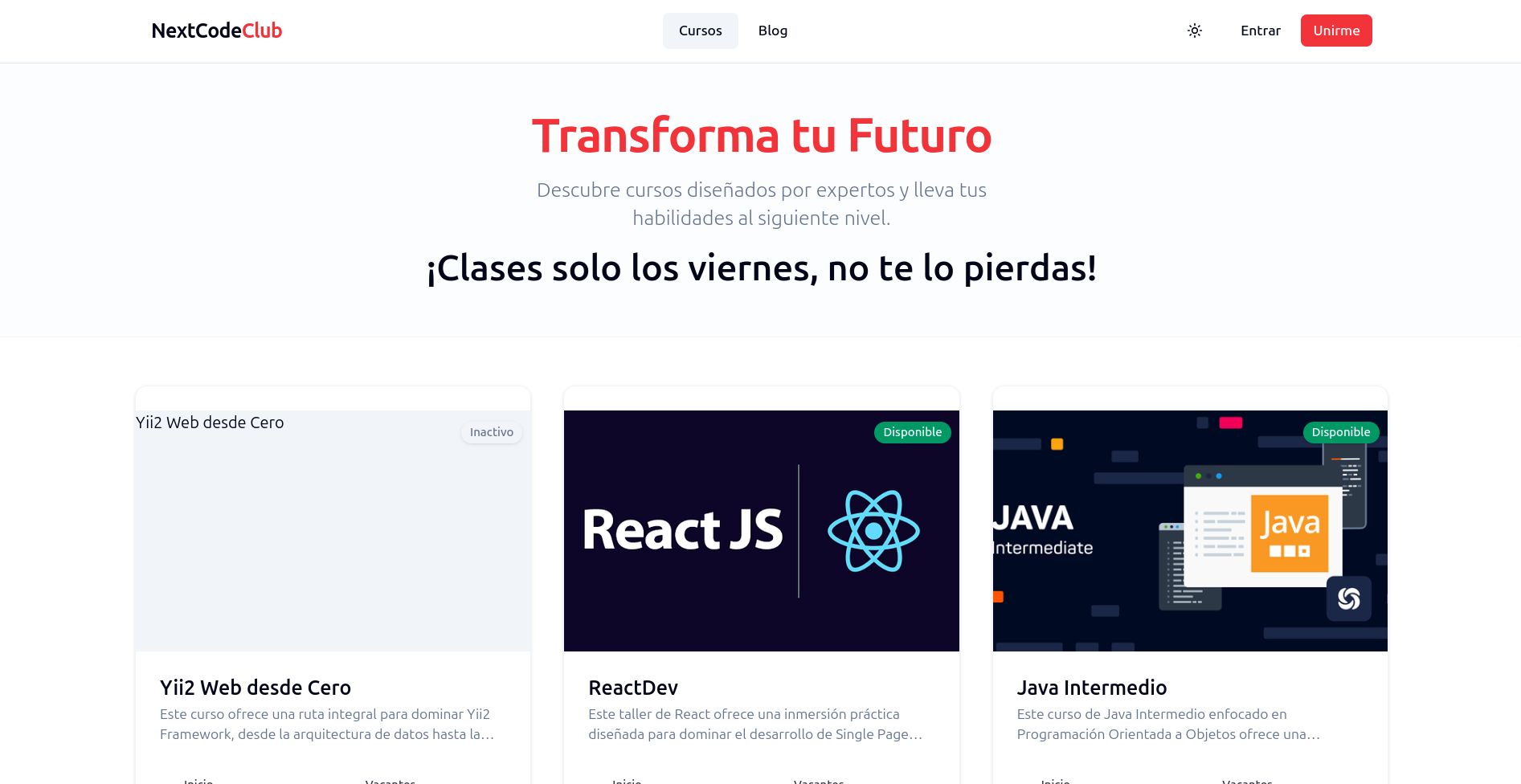 Captura de pantalla de NextCodeClub